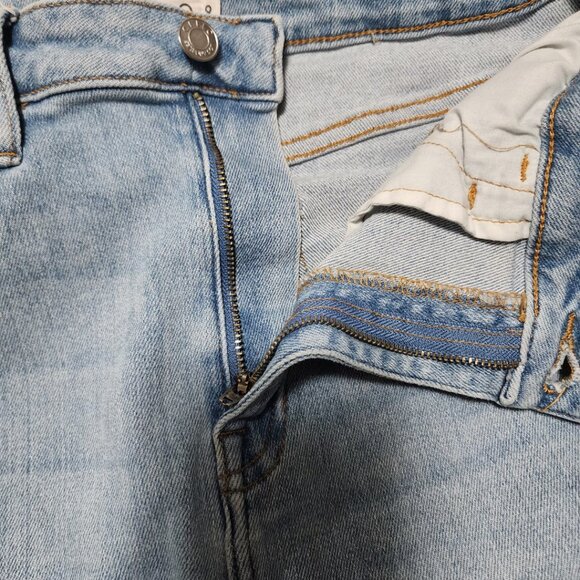 Cello Light Wash Stretch Denim High Rise Flare Jeans Raw Hem - Picture 5 of 7